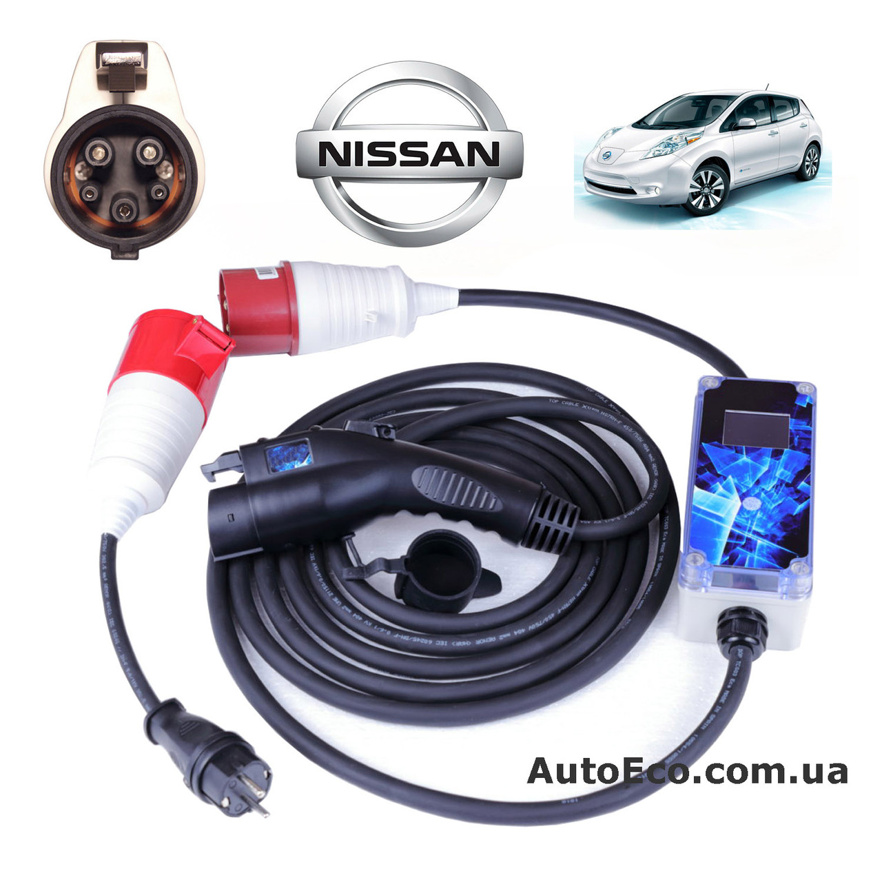 Зарядное устройство для электромобиля Nissan Leaf AutoEco J1772-32A-Wi-Fi - фото 1 - id-p639134065