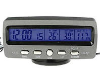 Автомобильные часы с термометром и вольтметром VST 7045V, многофункциональные автомобильные часы