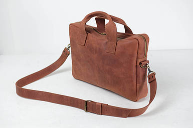 Чоловіча сумка Стівен з натуральної шкіри колір Коньяк
