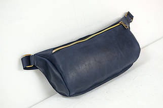 Шкіряна сумка Модель №55, натуральна Вінтажна шкіра, колір Синій, фото 2