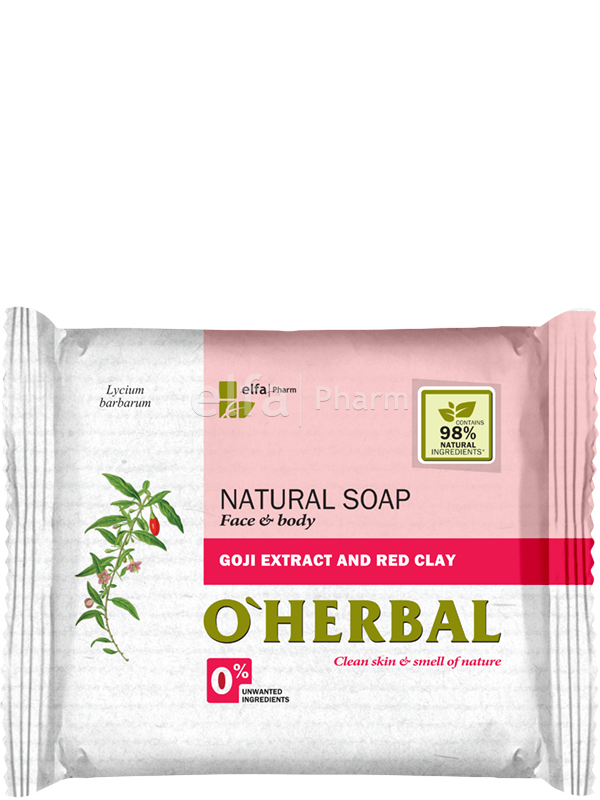 Натуральне мило з екстрактом годжі та червоної глини 100 г O'Herbal, фото 1