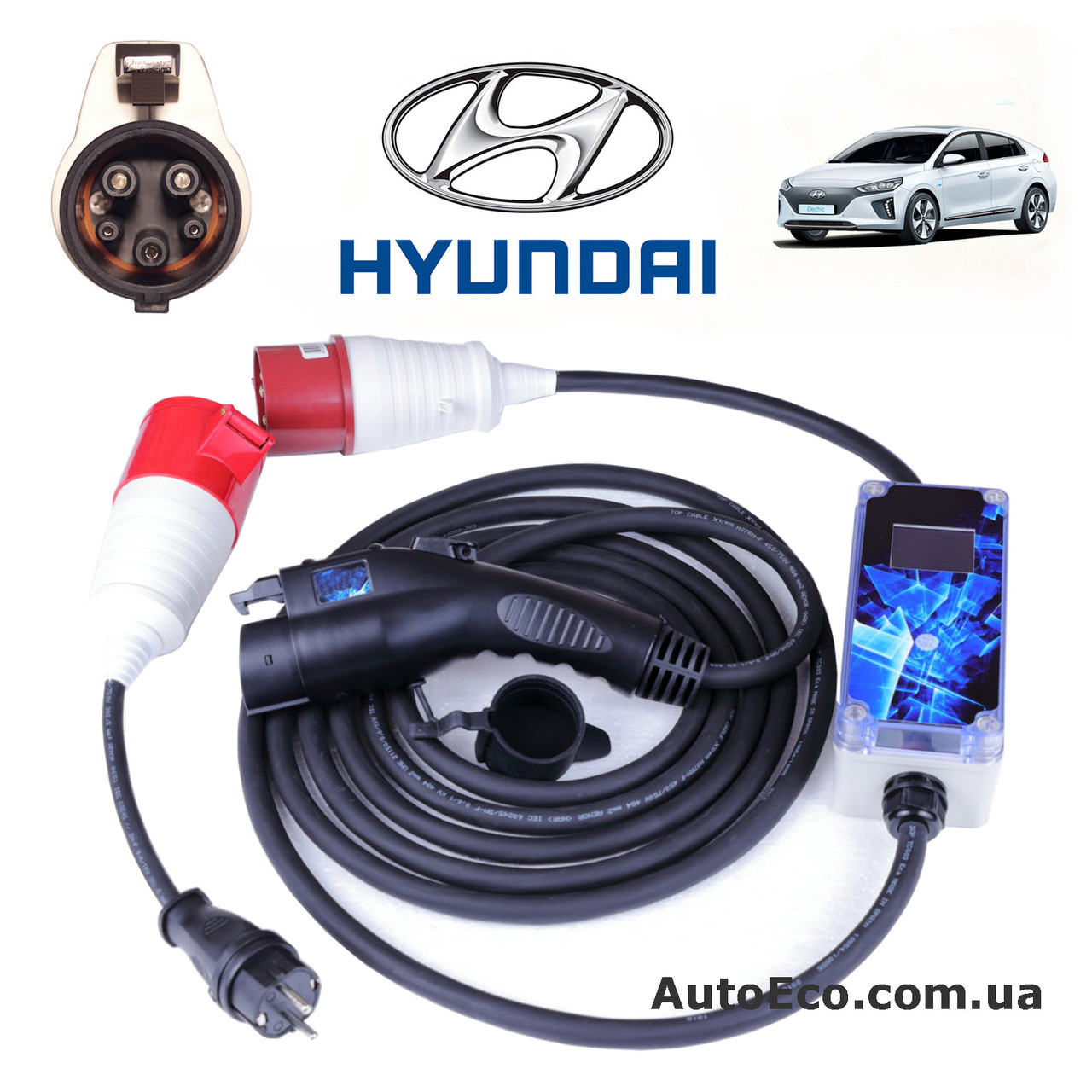 Зарядний пристрій для електромобіля Hyundai IONIQ Electric AutoEco J1772-32A-Wi-Fi
