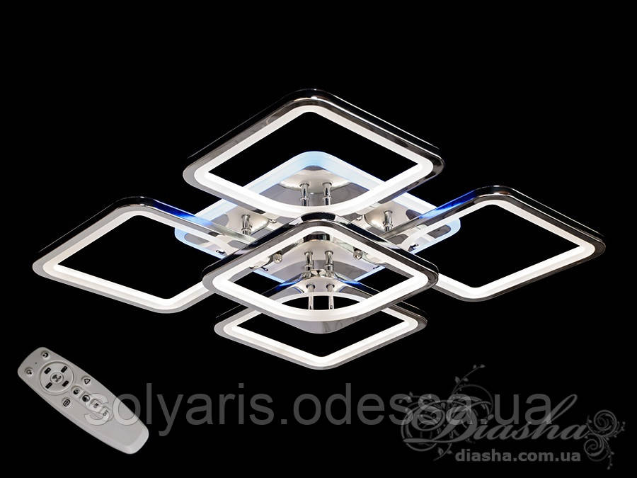 LED-люстра з димером і кольоровою підсвіткою, колір хром, 150 W 8060/4+1HR LED 3color dimmer, фото 1