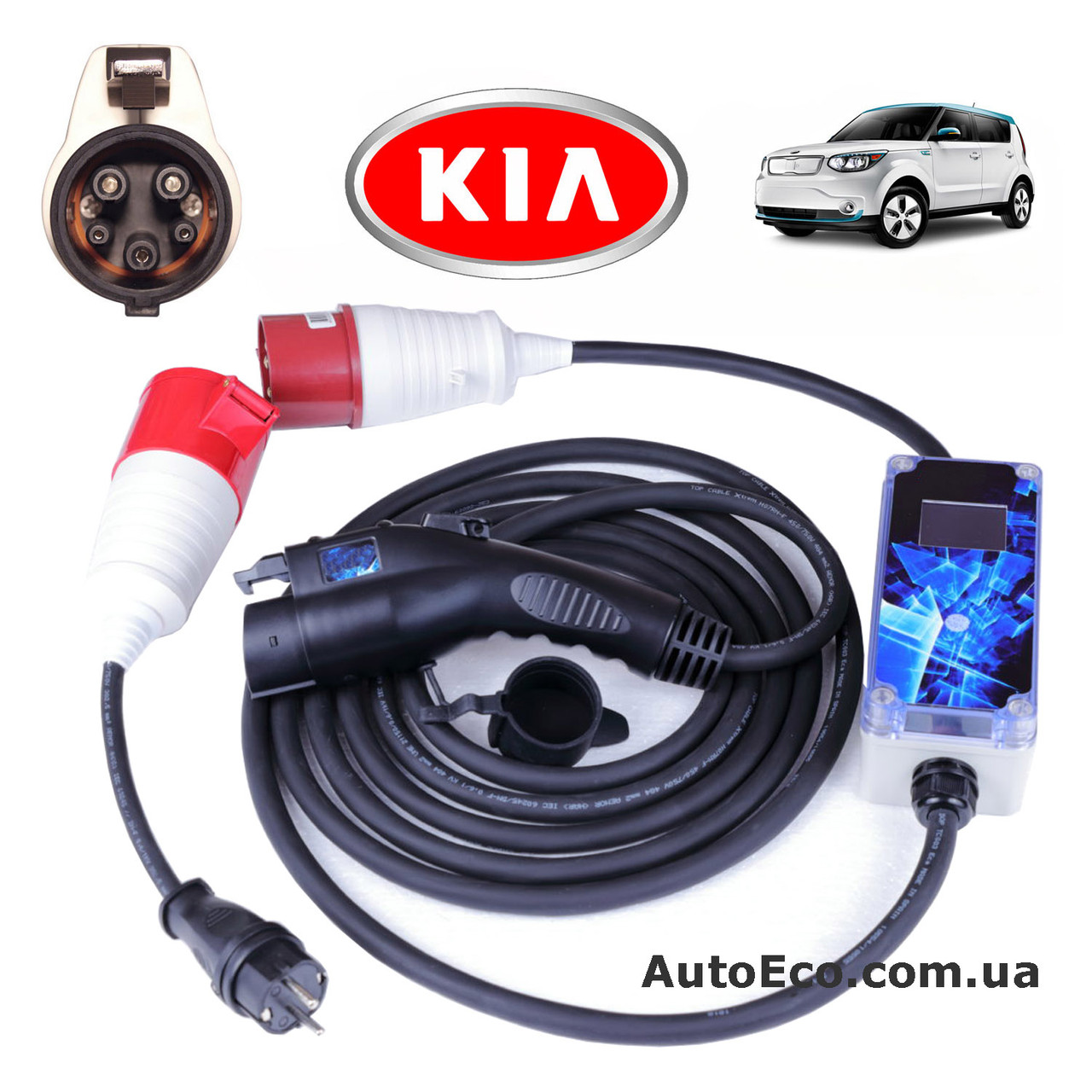 Зарядний пристрій для електромобіля KIA Soul EV AutoEco J1772-32A-Wi-Fi