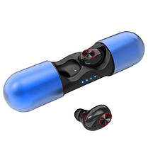 Бездротові стереонавушники Alitek V8 TWS Stereo Blue (Bluetooth 5.0), фото 4
