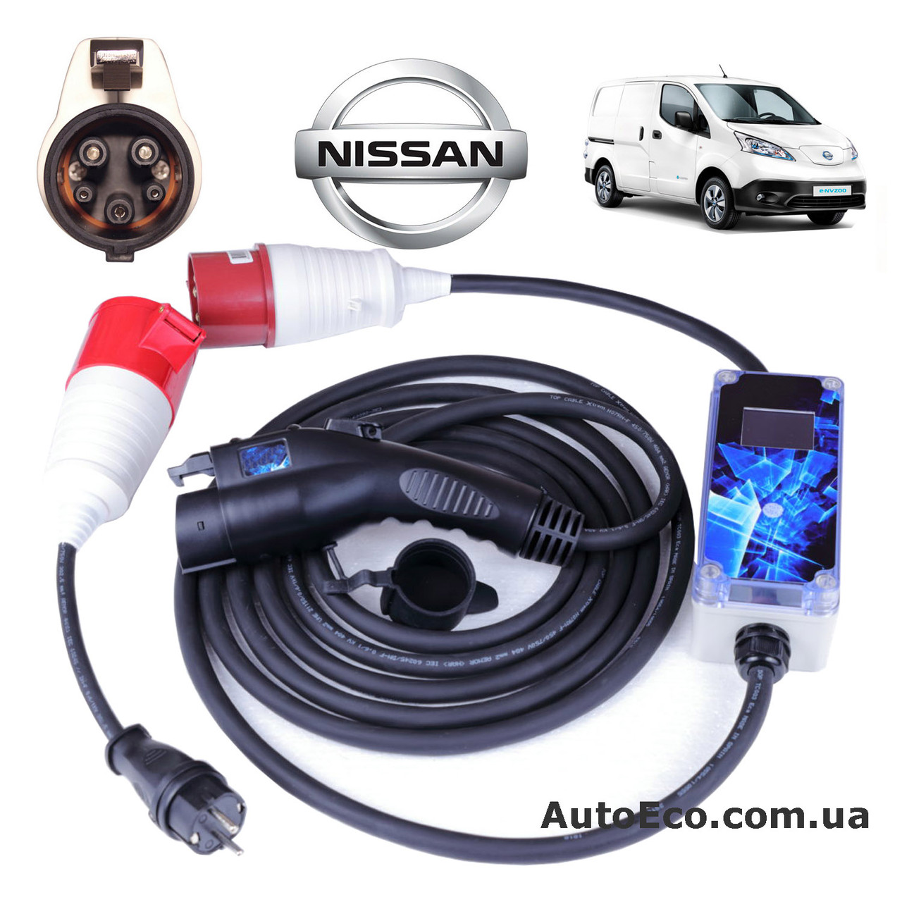 Зарядний пристрій для електромобіля Nissan NV200 SE Van AutoEco J1772-32A-Wi-Fi, фото 1