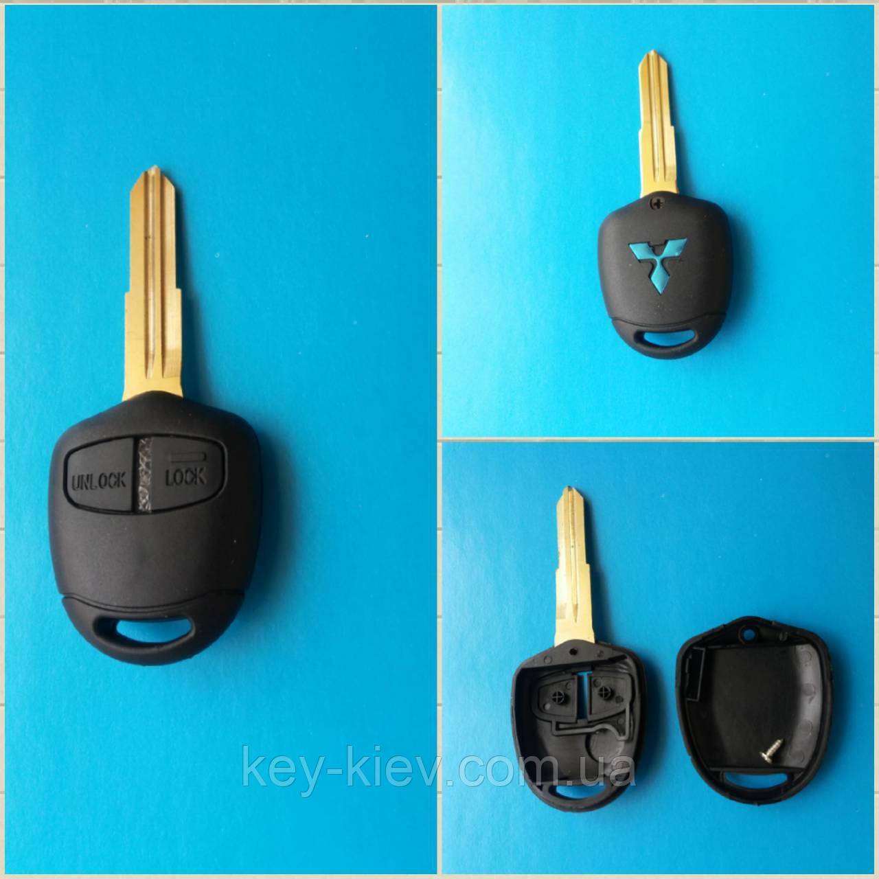 Корпус ключа для MITSUBISHI Lancer, ASX, Outlander XL (Мітсубісі Ланцер, Аутлендер) 2 - кнопки, лезо MIT11R