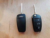 Корпус выкидного авто ключа для Audi А1, А3, А4, А6, Q7 (Ауди А1, А3, А4, А6, Q7) 3 кнопки