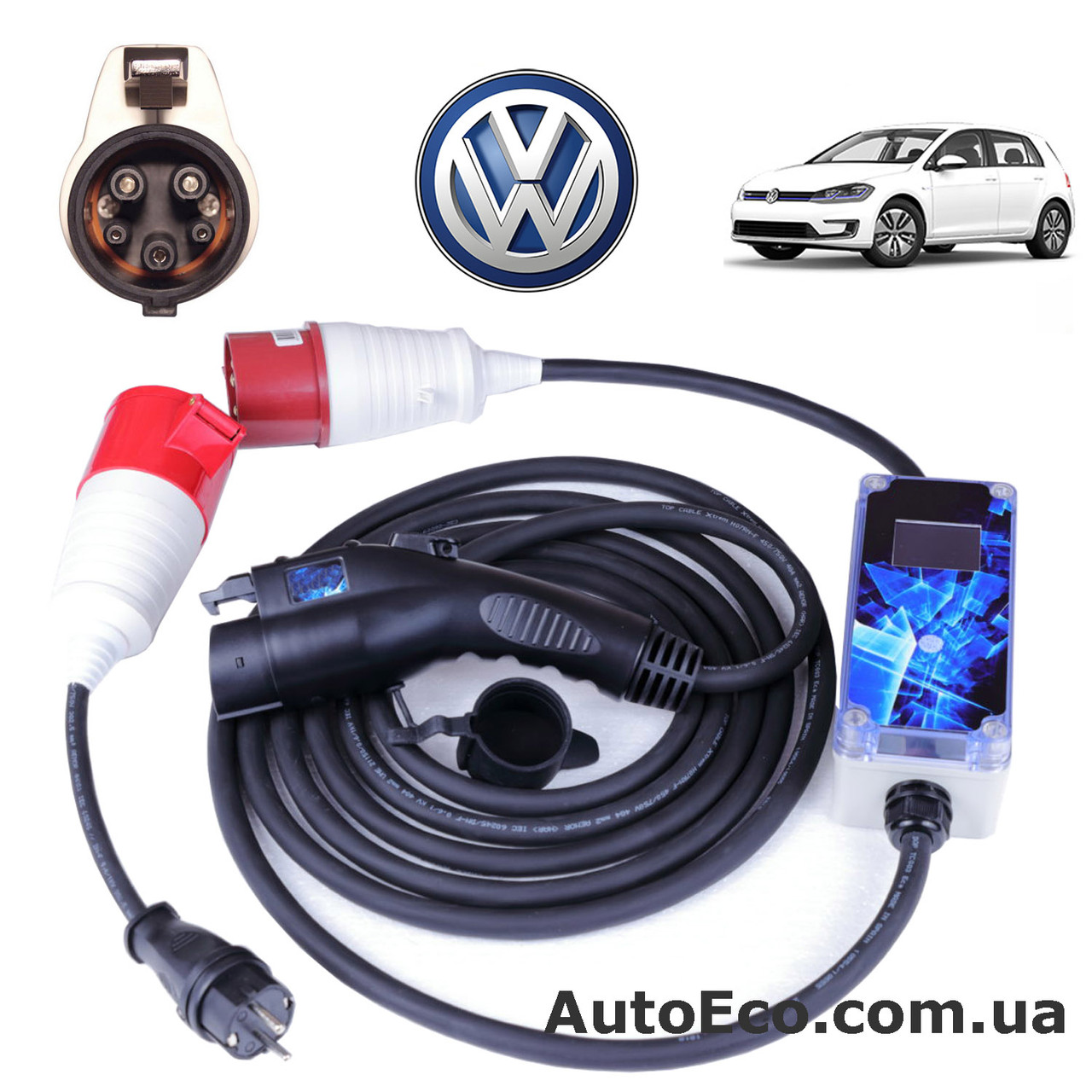 Зарядний пристрій для електромобіля Volkswagen e-GOLF AutoEco J1772-32A-Wi-Fi
