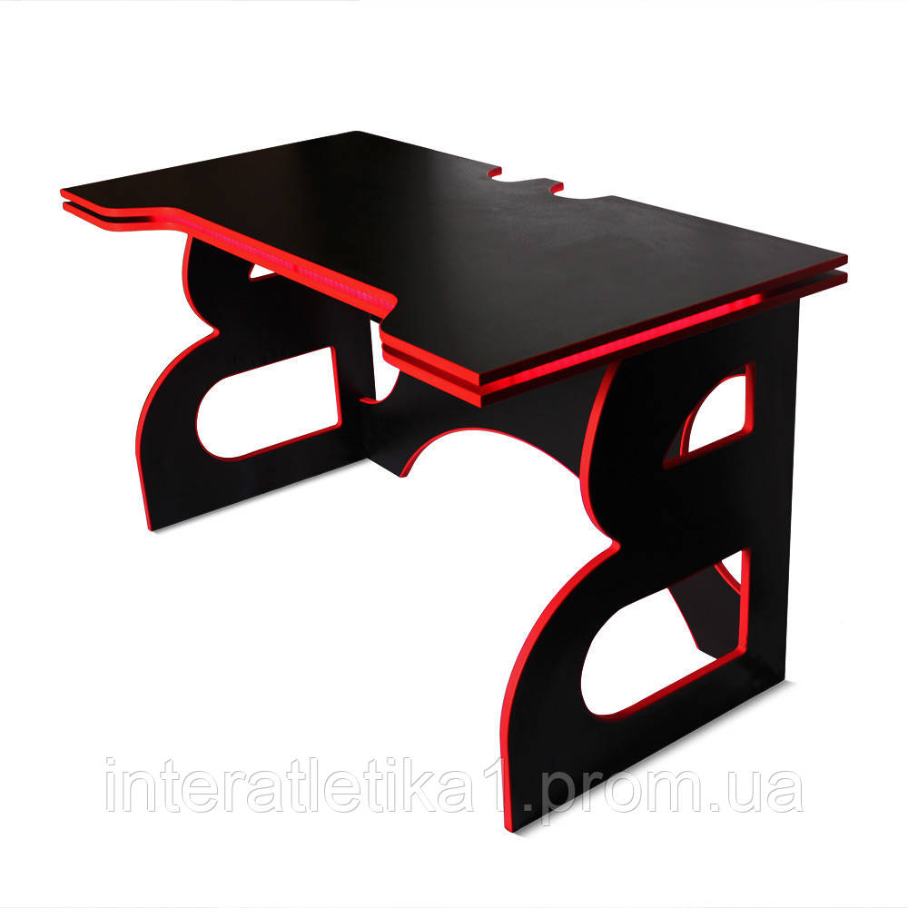 Комп'ютерний стіл з підсвічуванням Barsky Homework Game Red HG-05 LED