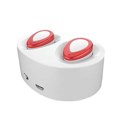 Навушники Bluetooth бездротові Alitek K2 TWS Stereo White/Red, фото 1