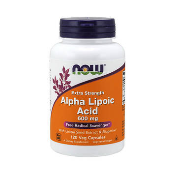 Alpha Lipoic Acid 600 mg Extra Strength (120 veg caps) NOW