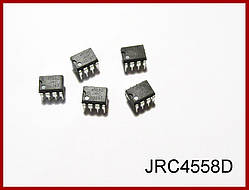 JRC4558D, операційний підсилювач.