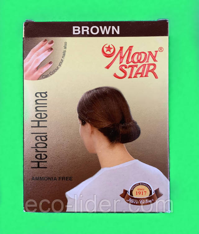 Зображення хна для волосся мунстар коричнева Moon Star brown 10g