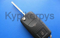 Фольксваген (Volkswagen) Гольф выкидной ключ (корпус) без лезвия на 2 кнопки с логотипом.