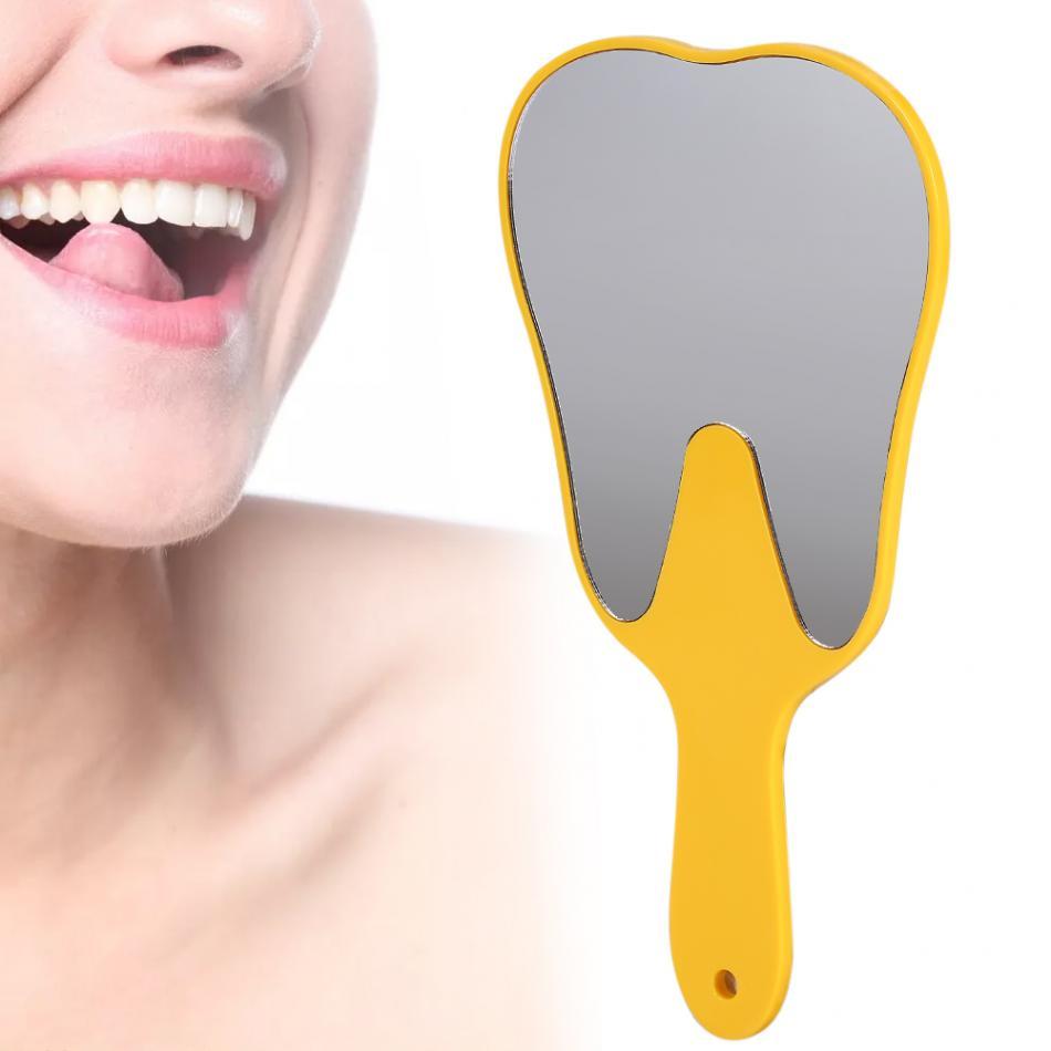 Дзеркало для пацієнта формі зуба жовте