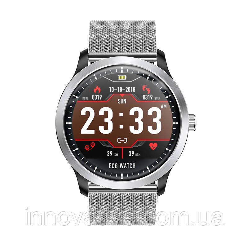 Розумний годинник Blaze Watch N58 з тонометром і ЕКГ (Сріблястий)