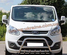 Захист переднього бампера кенгурятник з нержавійки на Ford Transit Custom 2012