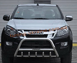 Захист переднього бампера кенгурятник з нержавійки на Isuzu D-Max 2012