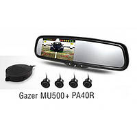 Комплект дзеркало c монітором Gazer MU500 + парктронік PA40R