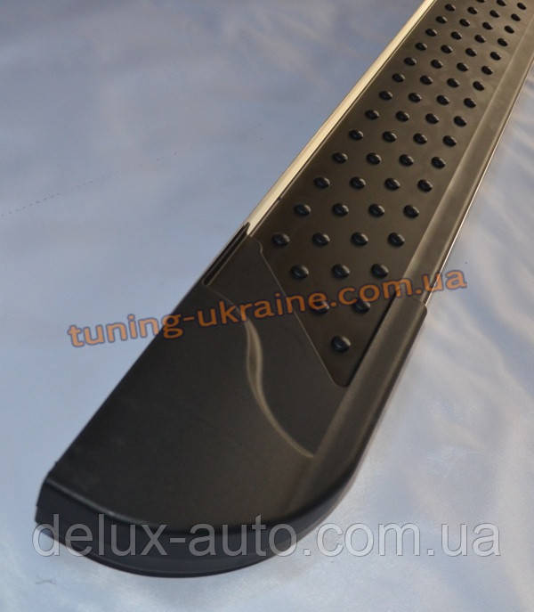 Бічні майданчики з алюмінію Allmond Black для Fiat Scudo 2007-2014 Short