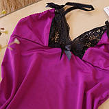 Жіноча нічна піжама Galina R 08 на брелях Фіолетів, фото 2