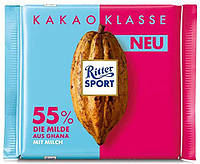 Черный шоколад Ritter Sport 55 % какао из Ганы , 100 гр