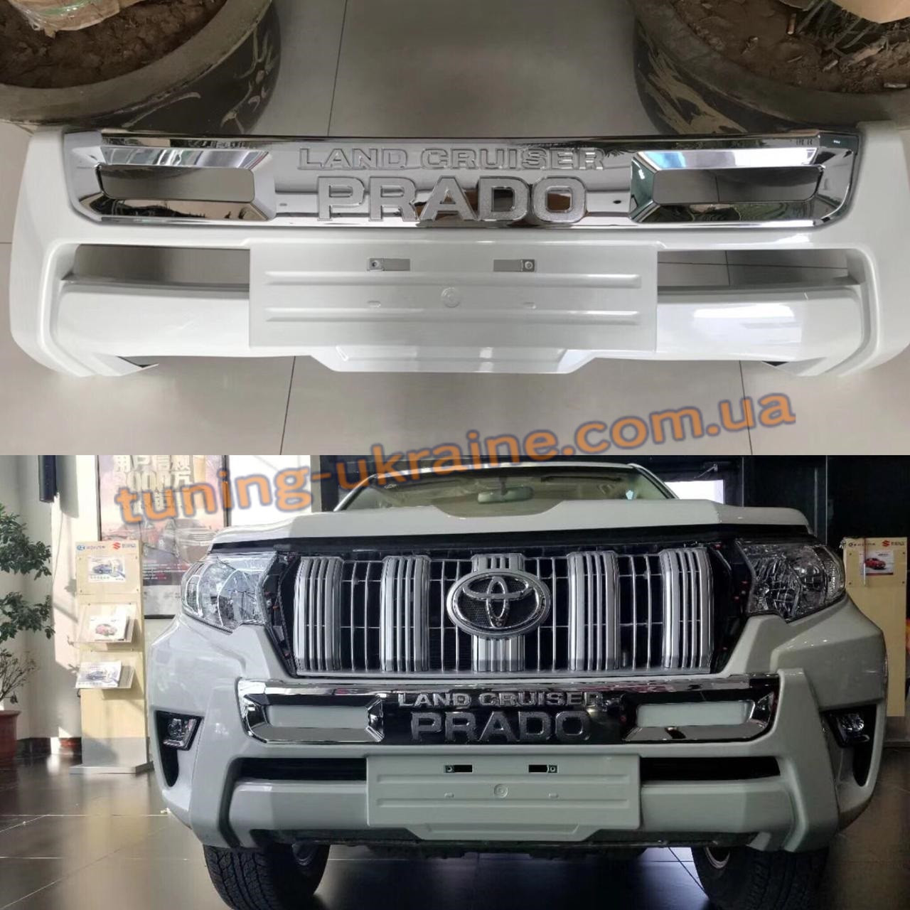 Накладка на передній бампер MiddleEast на Toyota LC 150 Prado 2017+, фото 1