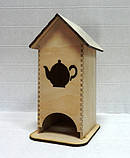 Будиночок для чайних пакетиків Чайничок 7,5х9х19,5см (арт740), фото 2