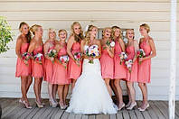 Плаття подружок нареченої персикові 20 кольорів