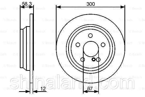 Гальмівний диск задній MERCEDES S (C216), S (W221), SL (R230) 2.1D-5.5 10.05-12.13 BOSCH OE 2214230712
