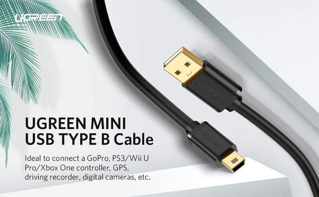 Кабель Mini USB Ugreen US132 для заряджання і передачі даних Чорний 0.5 м 1м 2м 3м
