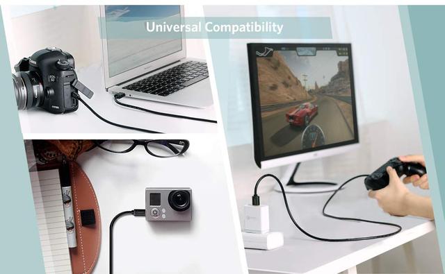 Кабель Mini USB Ugreen US132 для заряджання і передачі даних Чорний 0.5 м 1м 2м 3м