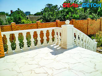 Балюстрада белая с квадратной балясиной из искусственного мрамора в Херсоне 6