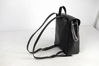 Жіночий шкіряний рюкзак Токіо, розмір середній, натуральна шкіра італійський Краст колір Чорний, фото 3