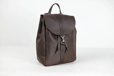 Жіночий шкіряний рюкзак Київ, розмір великий, натуральна Вінтажна шкіра колір коричневый, відтінок Шоколад