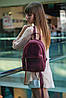Жіночий шкіряний рюкзак Лімбо, розмір середній, натуральна Вінтажна шкіра колір Бордо, фото 2