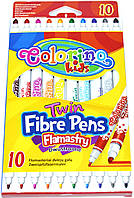 Фломастери Colorino Fibre Pens двосторонні 10 кольорів 10 шт (13451PTR/1)