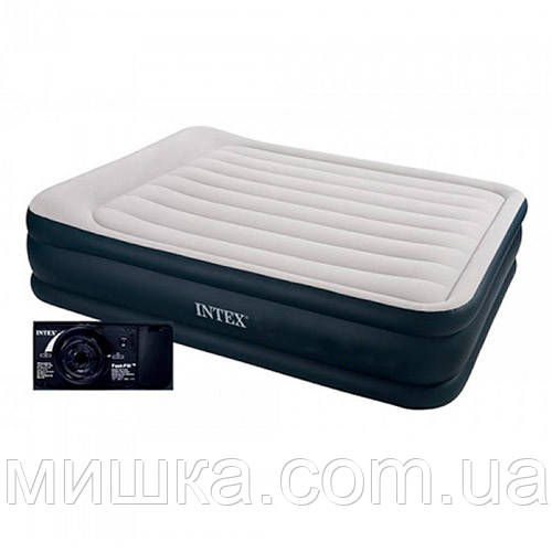 Велюрове ліжко-матрац INTEX 64140 з вбудованим ел.насосом, 152*203*51 см