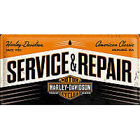 Табличка металлическая Harley Service & Repair Metal | Nostalgic-Art 27002