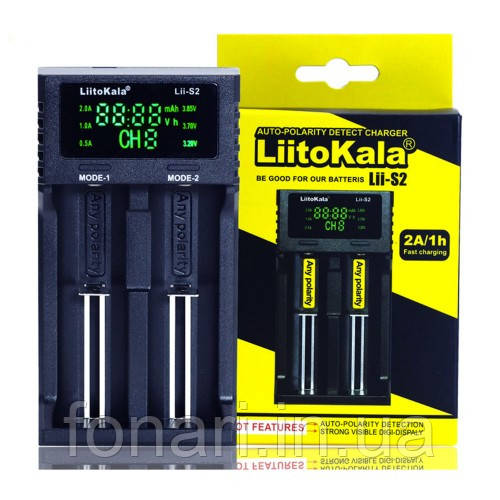 LiitoKala Lii-S2 - Універсальний заряд для Li-ion/LiFePO4/IMR/Ni-Mh/Ni-Cd з дисплеїм