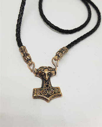 Мелена Тора зі Сконе, Швеція, бронзова шийна прикраса з натуральною шкірою., фото 2