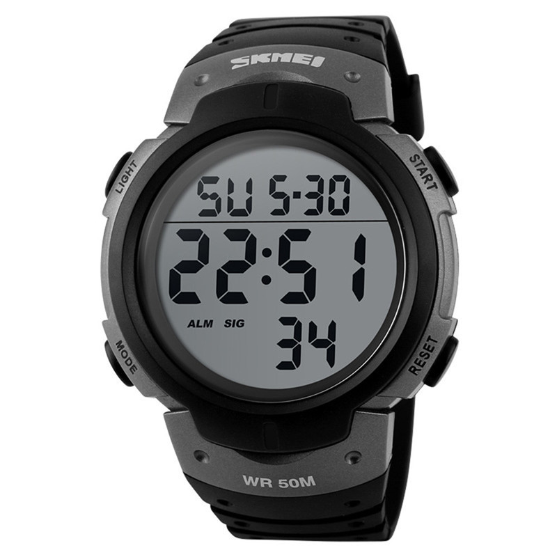 Спортивні годинник Skmei 1068 чорні з сірим