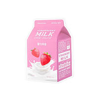 Тканевая маска для лица Корейская A'pieu Strawberry Milk One-Pack молоко и клубника