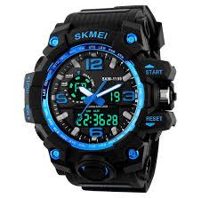 Спортивні годинник Skmei 1155 чорні з синім