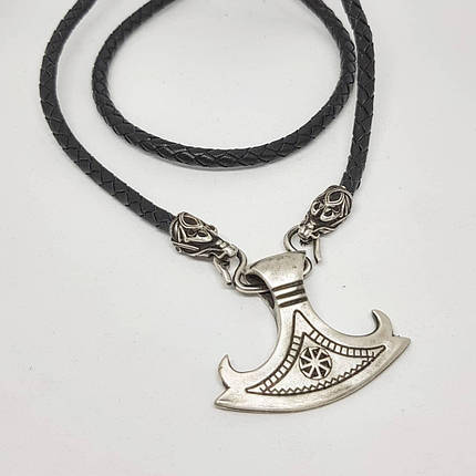 Секіра Перуна з головами Драконів, бронза з ребрами шийна прикраса, амулет, талісман, по, фото 1