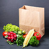 Крафт пакет з плоским дном 320*180*380 мм Паперові пакети для їжа на винос, фото 3