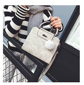 Жіноча сумка з екошкіри сіра. Товар з дефектом