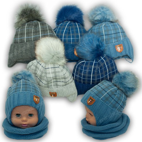 Вязаная шапка на завязках и хомут Вязаная шапка на завязках и хомут