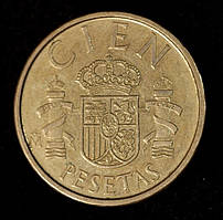 Монета Іспанії 100 песет 1982-89 рр.